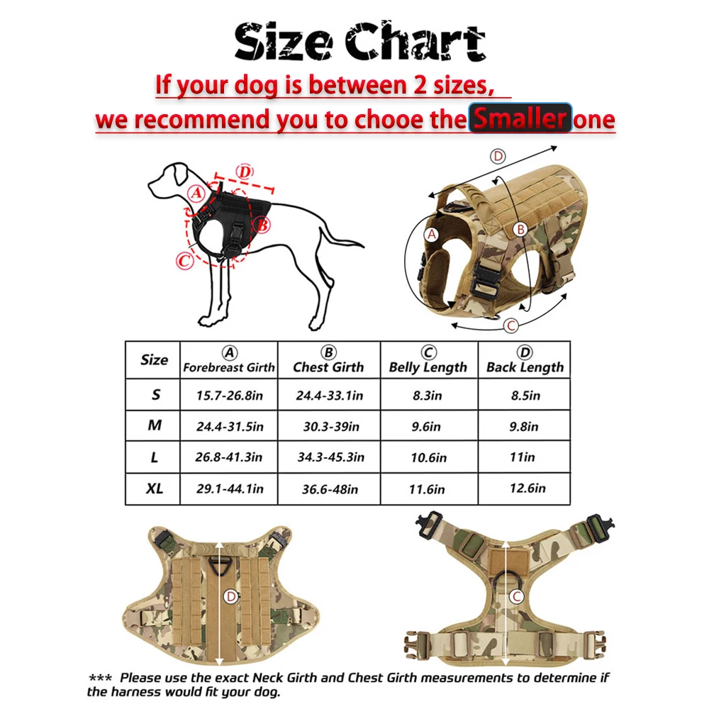 Dog Harness Leash Collar Patches Set for Medium Large Dogs Military Pet Vest Adjustable Tactical Dog Harnesses Training Walking Dog Harness Leash Collar Patches Set for Medium Large Dogs Military Pet Vest Adjustable Tactical Dog Harnesses Training Walking