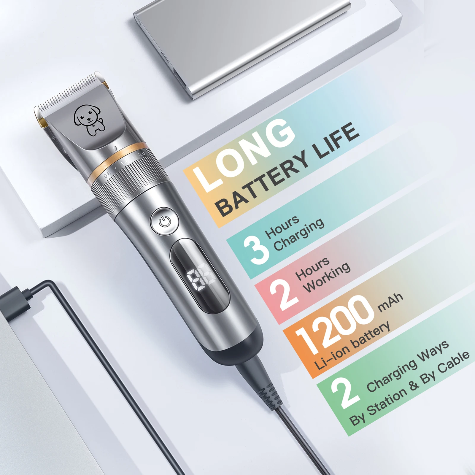 Pet Hair Trimmer Quiet Cat Clippers Grooming Kit with Comb 5 Speed Cat Shavers for Matted Long Hair Pet Hair Trimmer Quiet Cat Clippers Grooming Kit with Comb 5 Speed Cat Shavers for Matted Long Hair