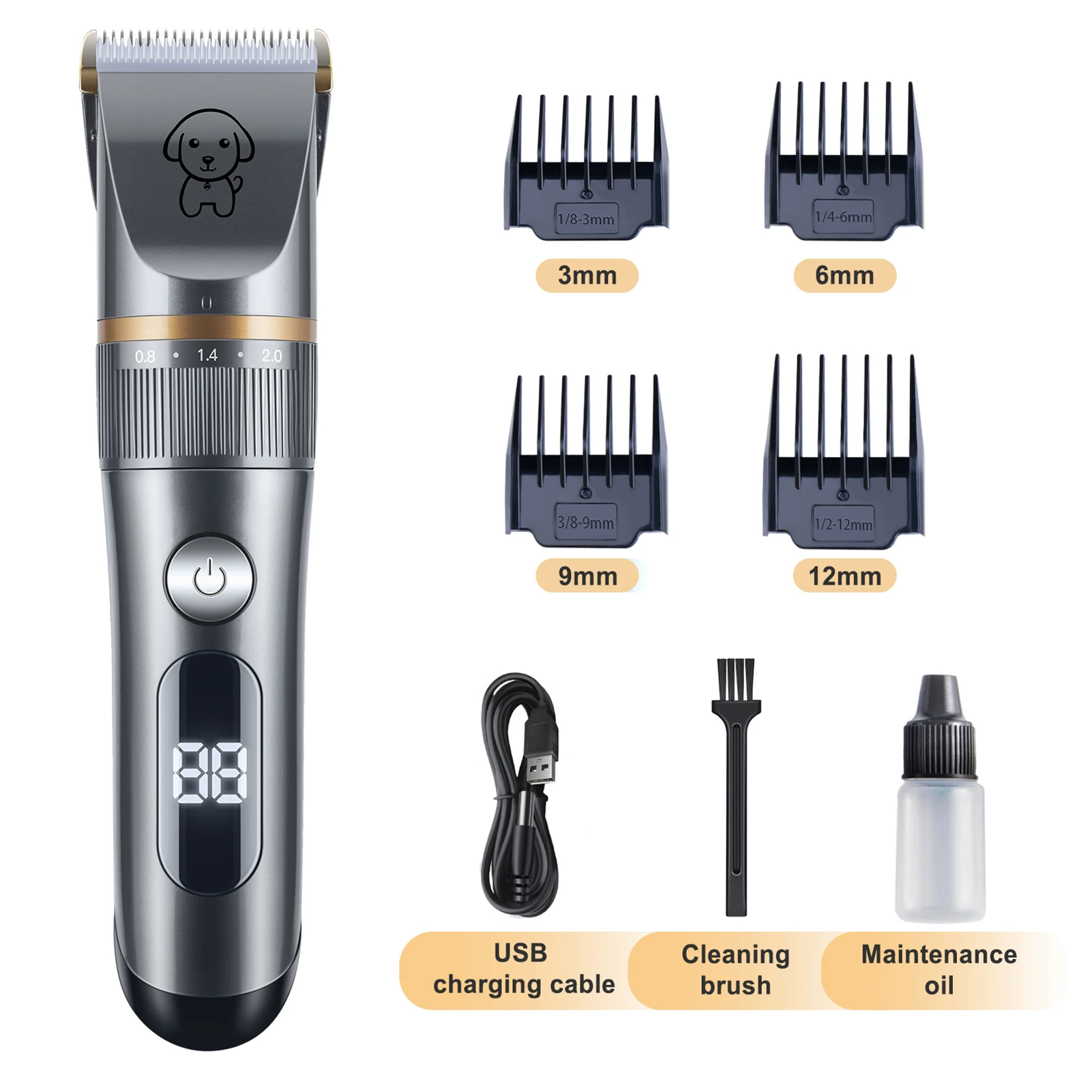 Pet Hair Trimmer Quiet Cat Clippers Grooming Kit with Comb 5 Speed Cat Shavers for Matted Long Hair Pet Hair Trimmer Quiet Cat Clippers Grooming Kit with Comb 5 Speed Cat Shavers for Matted Long Hair