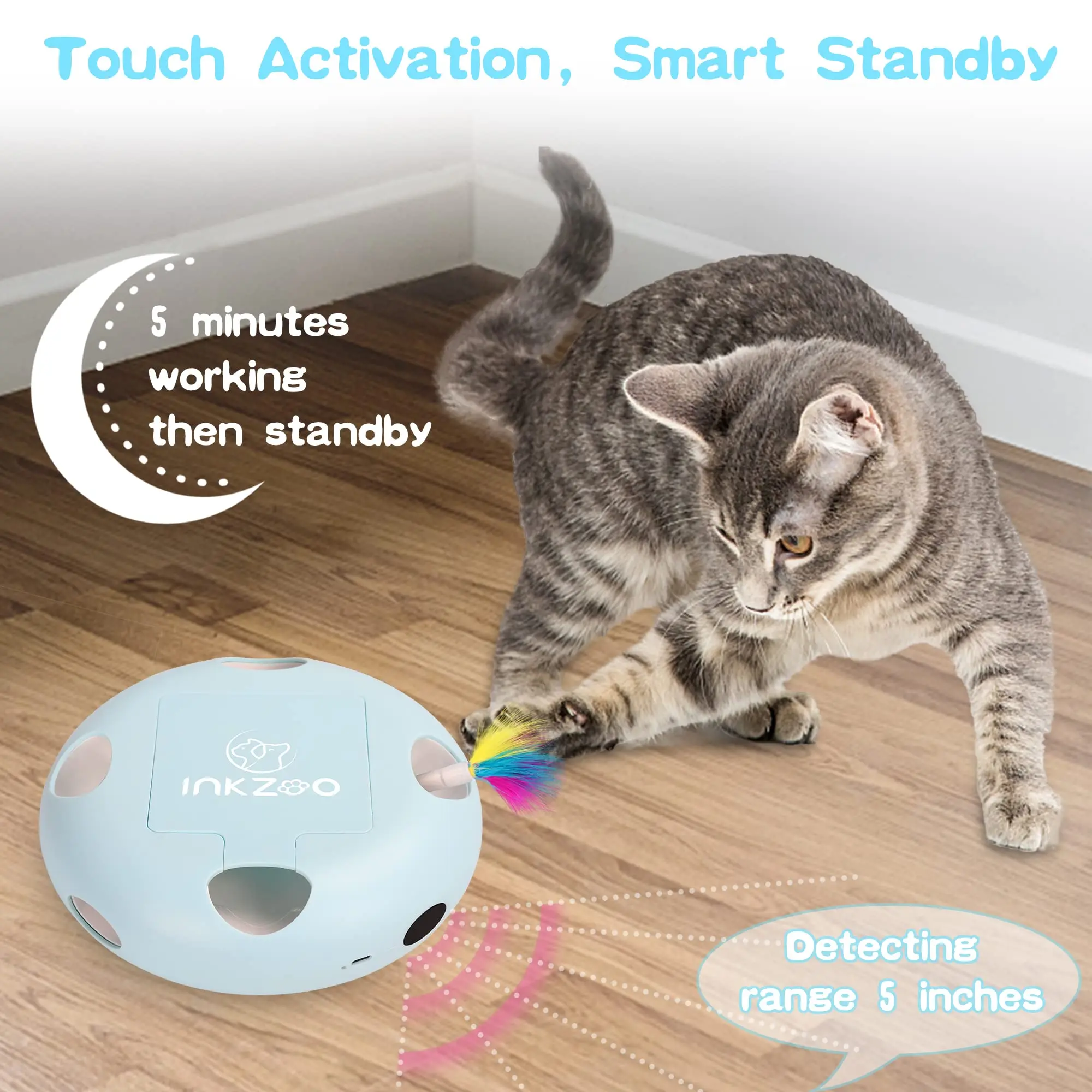 INKZOO Cat Toys, Interactive Cat Toys for Indoor Cats, Smart Interactive Kitten Toy, Automatic 7 Holes Mice Whack-A-Mole INKZOO Cat Toys, Interactive Cat Toys for Indoor Cats, Smart Interactive Kitten Toy, Automatic 7 Holes Mice Whack-A-Mole