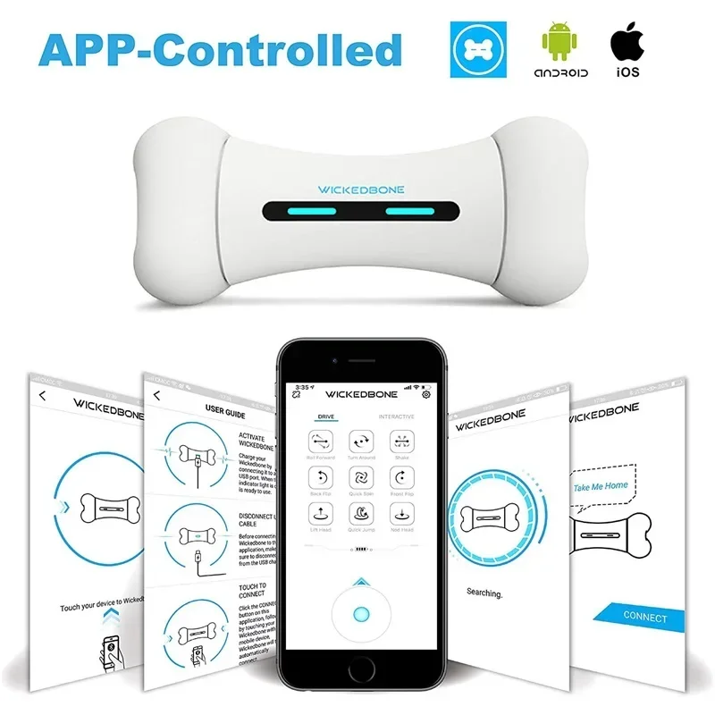 Wickedbone Smart Automatic & Interactive Bone Toys For Dogs And Cats App Control Safe & Durable Keep Your Pets Entertained Wickedbone Smart Automatic & Interactive Bone Toys For Dogs And Cats App Control Safe & Durable Keep Your Pets Entertained