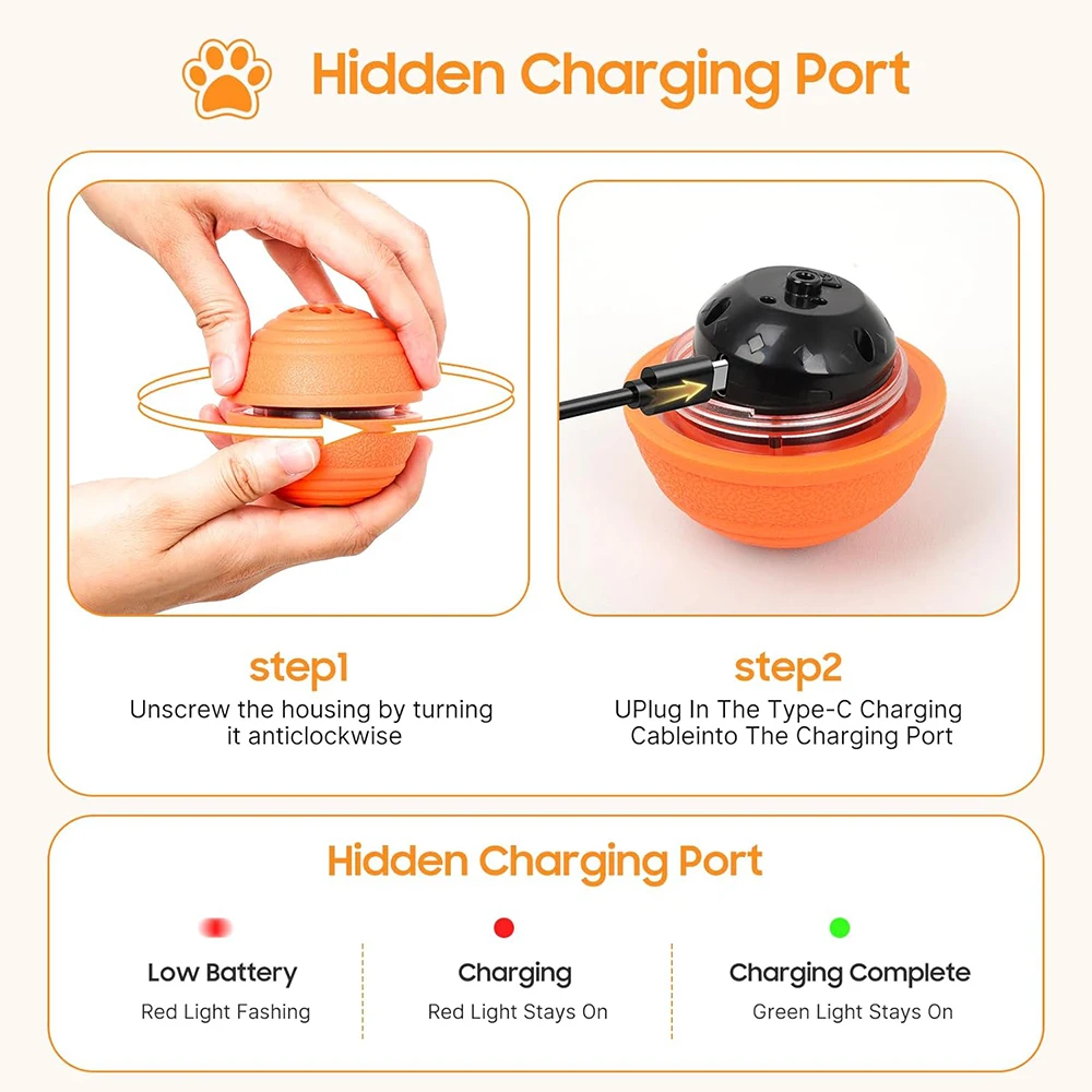 Interactive Dog Ball with LED Light Automatic Moving Bouncing Intelligence Puppy Toy Active Rolling Balls for Small Medium Dogs Interactive Dog Ball with LED Light Automatic Moving Bouncing Intelligence Puppy Toy Active Rolling Balls for Small Medium Dogs