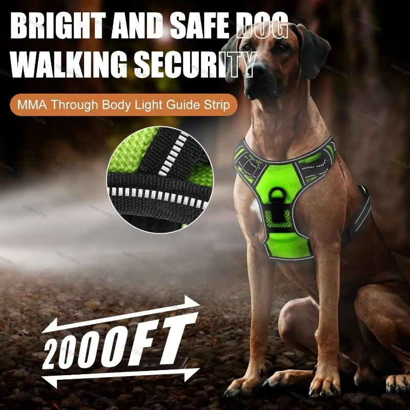 LED Glowing Luminous Dog Harnesses Essential for Dog Walking Safety at Night Dog Vest with Three LED Light Modes Rechargeable LED Glowing Luminous Dog Harnesses Essential for Dog Walking Safety at Night Dog Vest with Three LED Light Modes Rechargeable