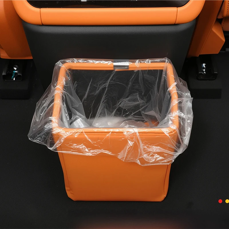 For JETOUR G700 2025+ Foldable Trash Can Storage Box Leather Trash Can Second Row Trash Bag Interior Upgrade Car Accessories For JETOUR G700 2025+ Foldable Trash Can Storage Box Leather Trash Can Second Row Trash Bag Interior Upgrade Car Accessories