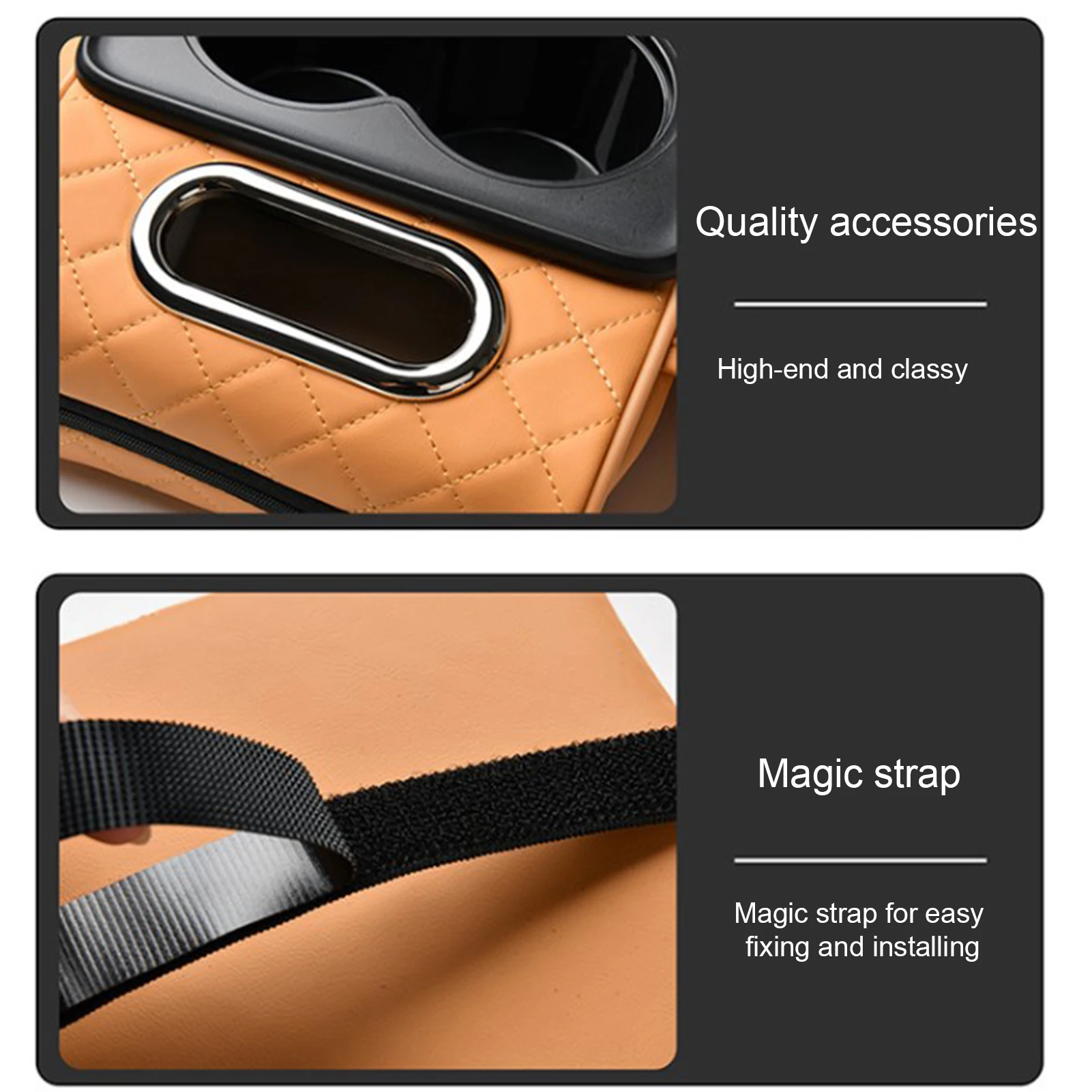 Car Armrest Box Heightening Cushion With Cup Holder Tissue Box Side Storage Pocket For Auto Interior Arm Rest Cover Height Pad