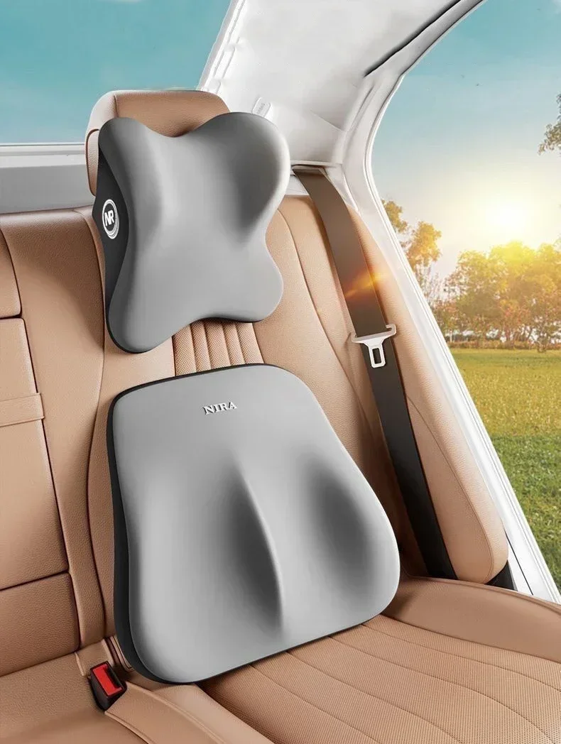 Car Lumbar Back Support Headrest Neck Pillow Memory Foam Lumbar Pillow Soft Neck Pillows Cushion Car Seat Cushion Tools