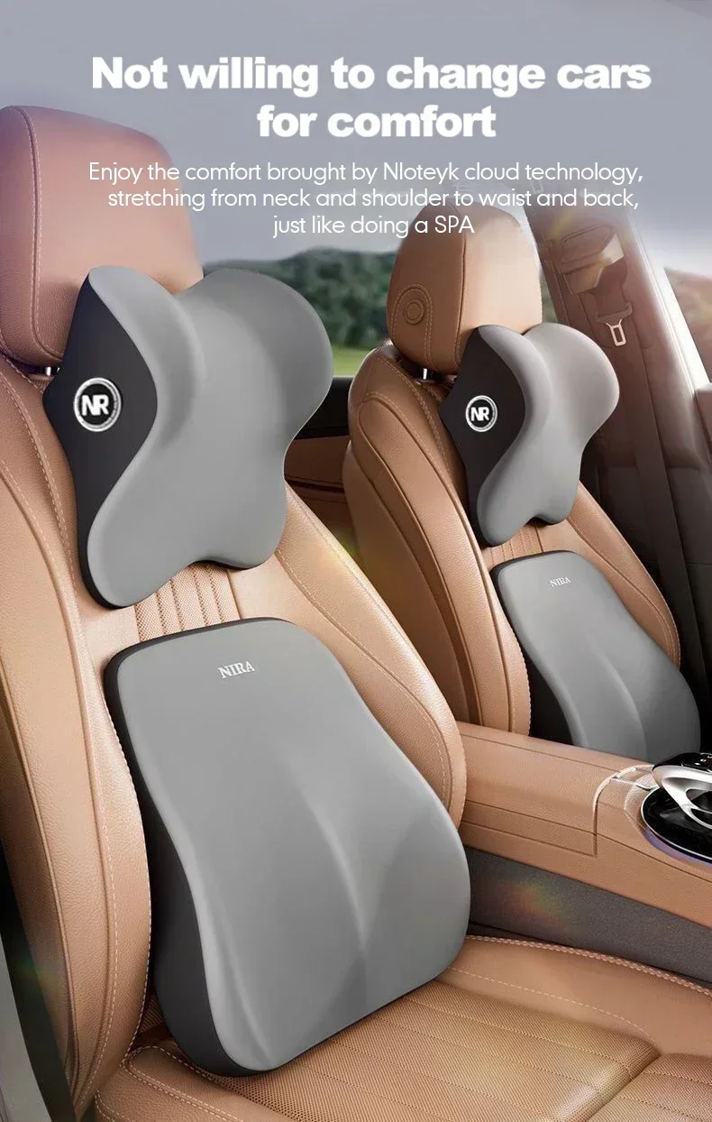 Car Lumbar Back Support Headrest Neck Pillow Memory Foam Lumbar Pillow Soft Neck Pillows Cushion Car Seat Cushion Tools