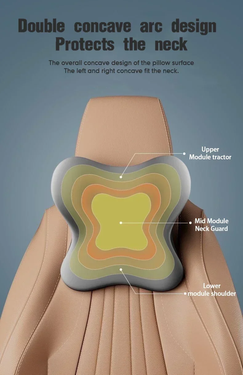 Car Lumbar Back Support Headrest Neck Pillow Memory Foam Lumbar Pillow Soft Neck Pillows Cushion Car Seat Cushion Tools