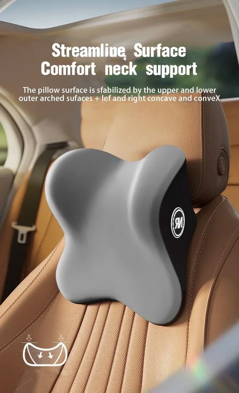 Car Lumbar Back Support Headrest Neck Pillow Memory Foam Lumbar Pillow Soft Neck Pillows Cushion Car Seat Cushion Tools