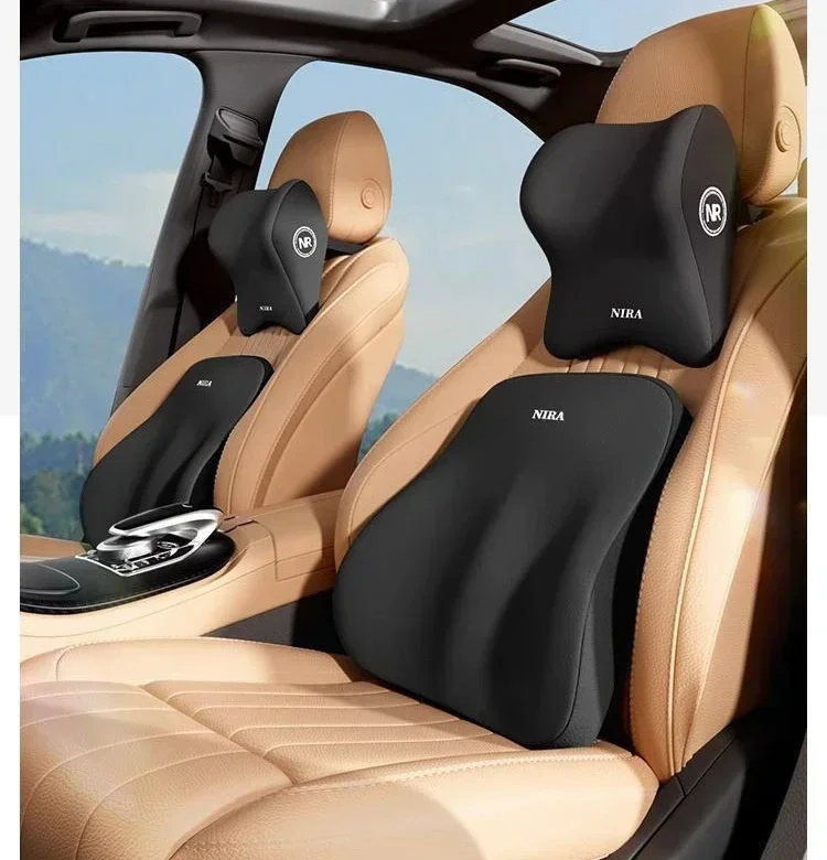 Car Lumbar Back Support Headrest Neck Pillow Memory Foam Lumbar Pillow Soft Neck Pillows Cushion Car Seat Cushion Tools