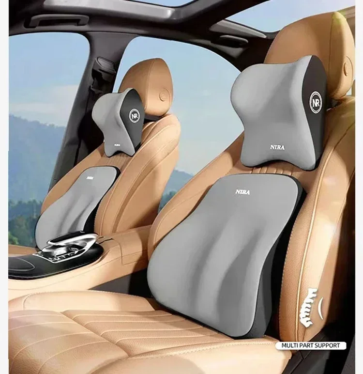 Car Lumbar Back Support Headrest Neck Pillow Memory Foam Lumbar Pillow Soft Neck Pillows Cushion Car Seat Cushion Tools