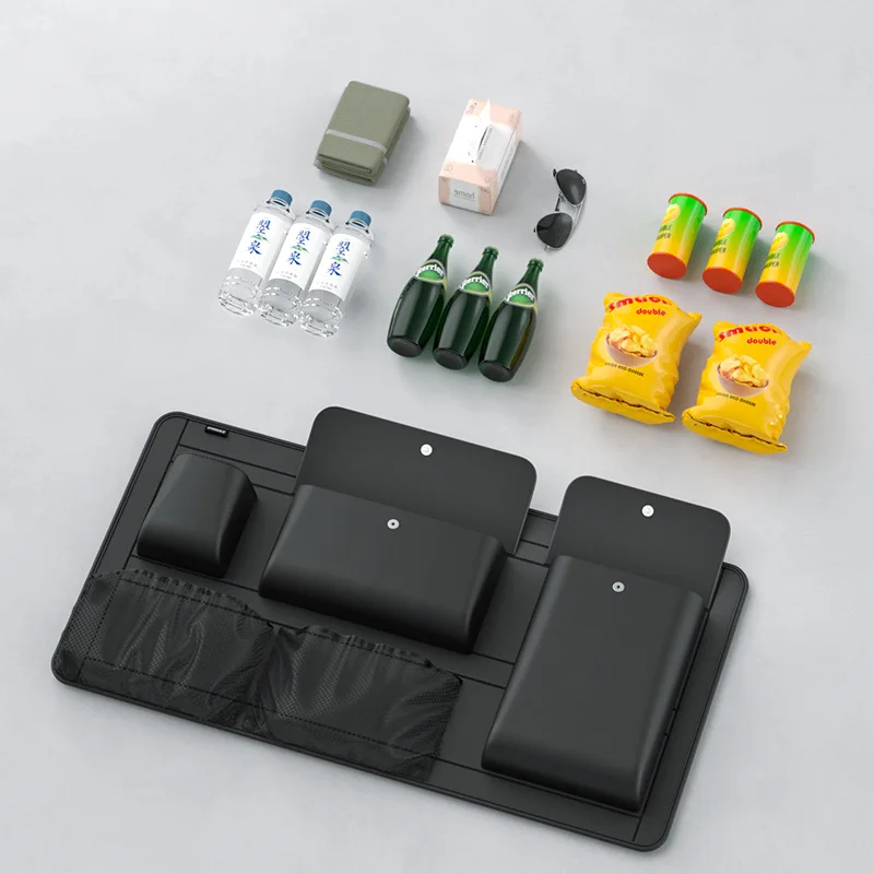 Car Storage Box Backseat 5 Bag Trunk Organizer Multi-use PU Leather Car Seat Back Organizers with Net Bag Car Accesories