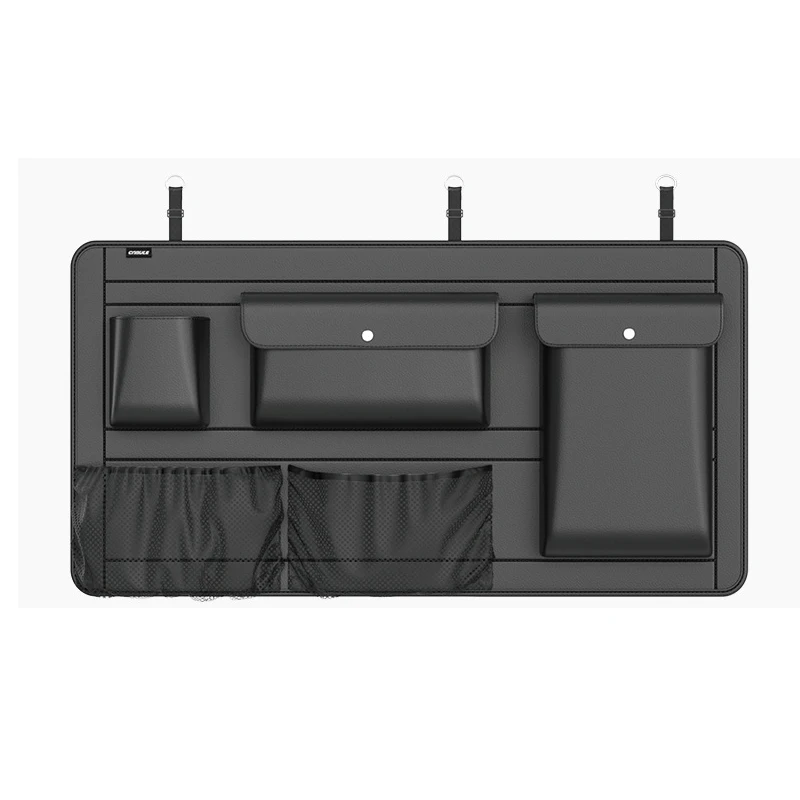 Car Storage Box Backseat 5 Bag Trunk Organizer Multi-use PU Leather Car Seat Back Organizers with Net Bag Car Accesories