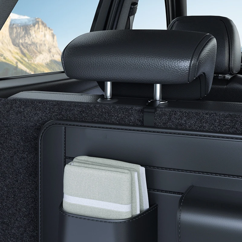 Car Storage Box Backseat 5 Bag Trunk Organizer Multi-use PU Leather Car Seat Back Organizers with Net Bag Car Accesories