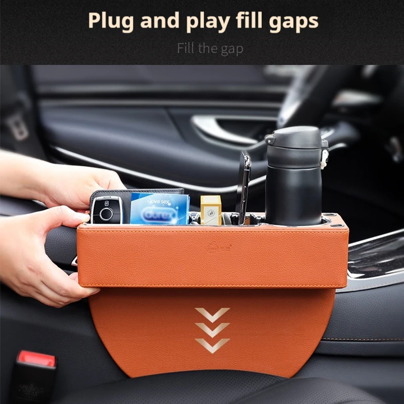 Car Seat Gap Filler Organizer With Cup Holder Front Seat Console Side Pocket With Dual USB Charger PU Leather Car Interior Car Seat Gap Filler Organizer With Cup Holder Front Seat Console Side Pocket With Dual USB Charger PU Leather Car Interior