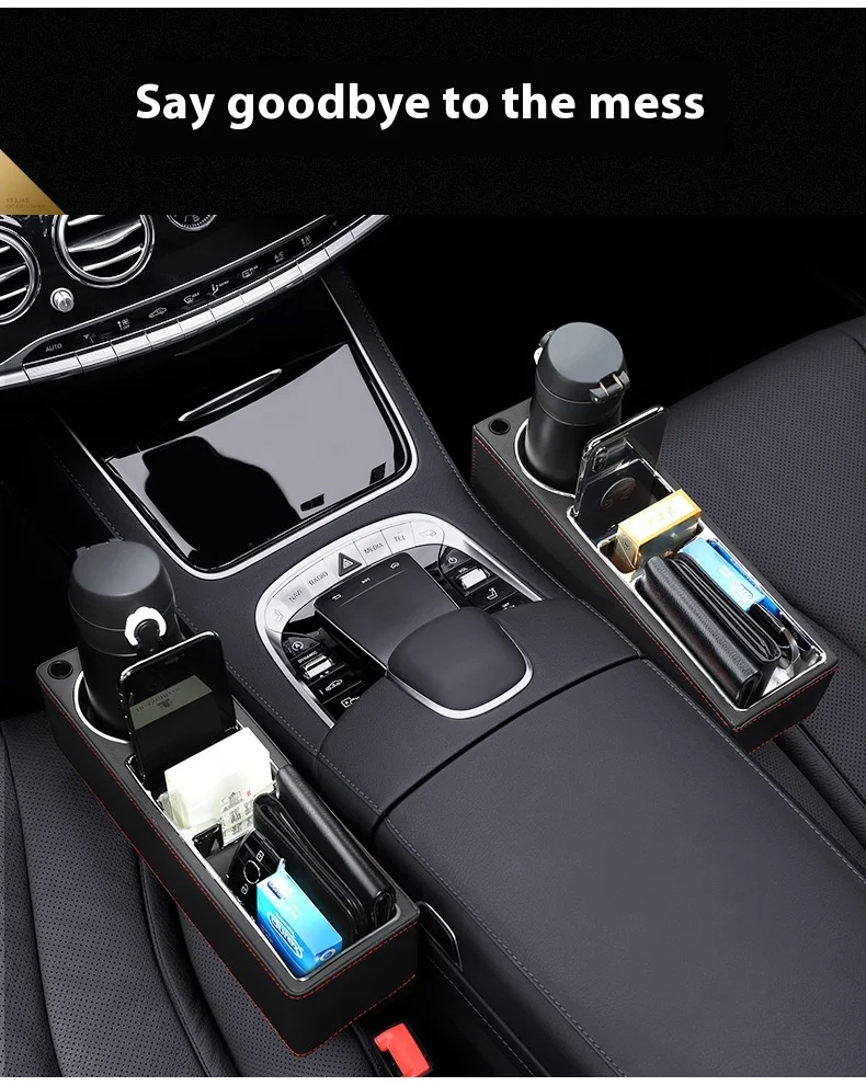 Car Seat Gap Filler Organizer With Cup Holder Front Seat Console Side Pocket With Dual USB Charger PU Leather Car Interior Car Seat Gap Filler Organizer With Cup Holder Front Seat Console Side Pocket With Dual USB Charger PU Leather Car Interior