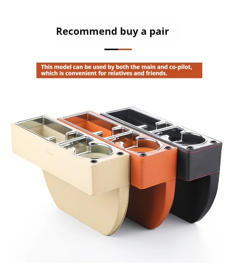 Car Seat Gap Filler Organizer With Cup Holder Front Seat Console Side Pocket With Dual USB Charger PU Leather Car Interior Car Seat Gap Filler Organizer With Cup Holder Front Seat Console Side Pocket With Dual USB Charger PU Leather Car Interior