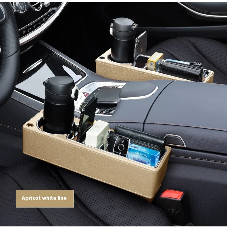 Car Seat Gap Filler Organizer With Cup Holder Front Seat Console Side Pocket With Dual USB Charger PU Leather Car Interior Car Seat Gap Filler Organizer With Cup Holder Front Seat Console Side Pocket With Dual USB Charger PU Leather Car Interior