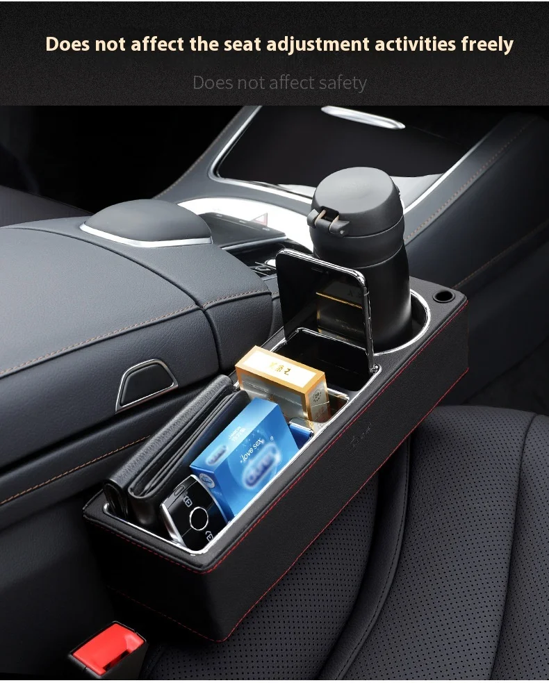 Car Seat Gap Filler Organizer With Cup Holder Front Seat Console Side Pocket With Dual USB Charger PU Leather Car Interior Car Seat Gap Filler Organizer With Cup Holder Front Seat Console Side Pocket With Dual USB Charger PU Leather Car Interior
