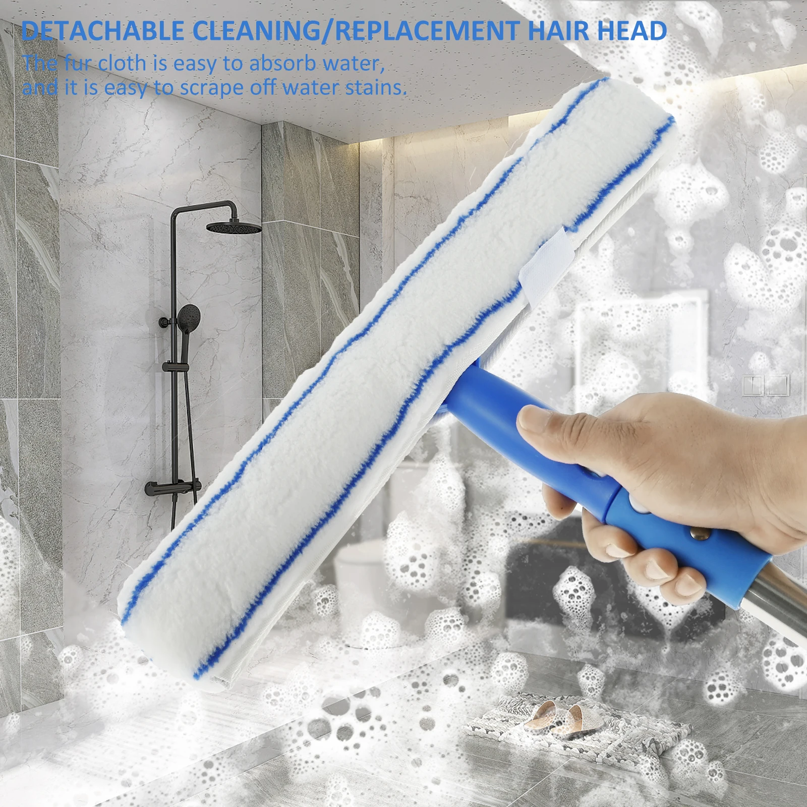 Window Squeegee Cleaner Professional Glass Cleaning Tool Kit Squeegee and Scrubber with 53inch Stainless Steel Pole Removable Window Squeegee Cleaner Professional Glass Cleaning Tool Kit Squeegee and Scrubber with 53inch Stainless Steel Pole Removable
