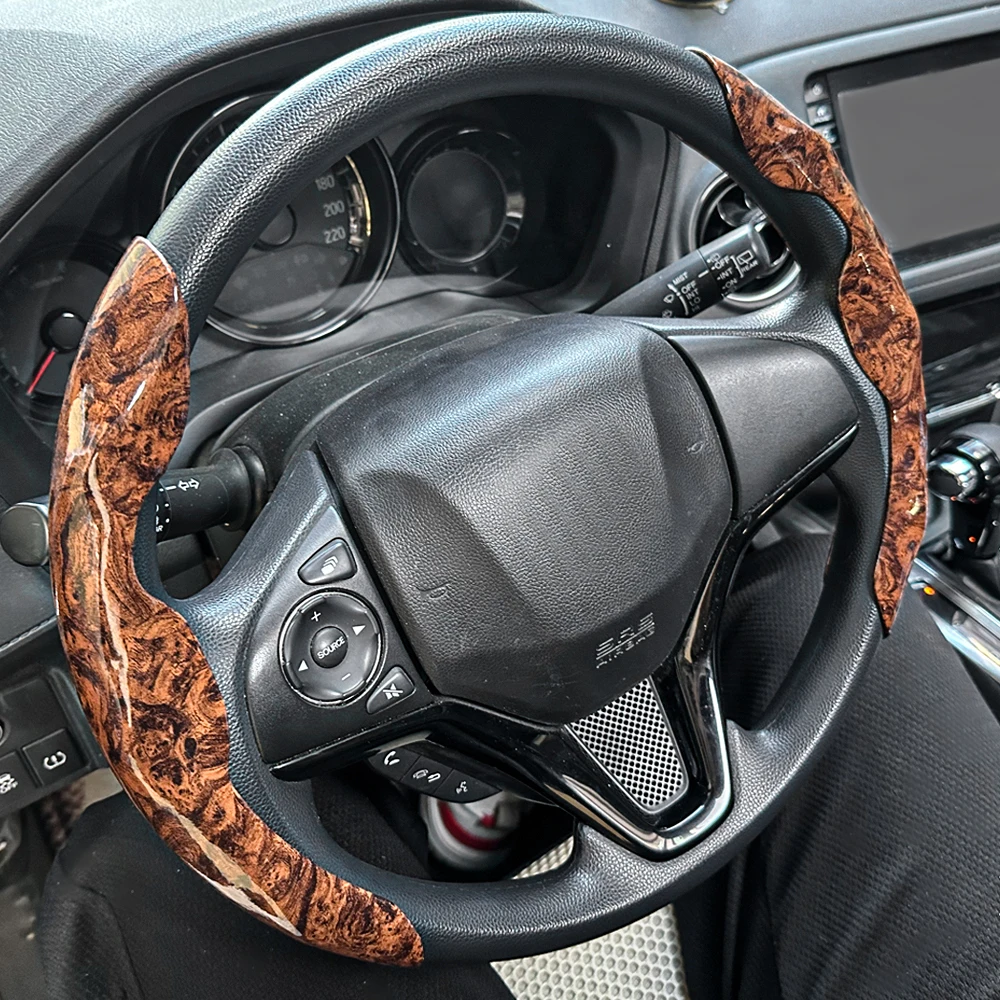 Car Steering Wheel Cover Set, Glossy Carbon Fiber Texture, 2-Piece Breathable and Anti-Slip Grip, Universal Fit Interior Upgrade Car Steering Wheel Cover Set, Glossy Carbon Fiber Texture, 2-Piece Breathable and Anti-Slip Grip, Universal Fit Interior Upgrade